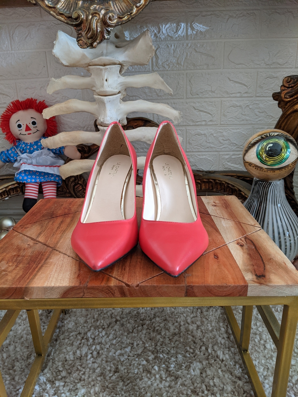 Le Château Red Pointed Toe Heels Size 8